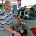 Peter Fulton at the pumps filling his car