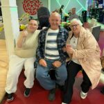 Heather Lacey, Peter Fulton and Charlotte Smith at a bowling alley