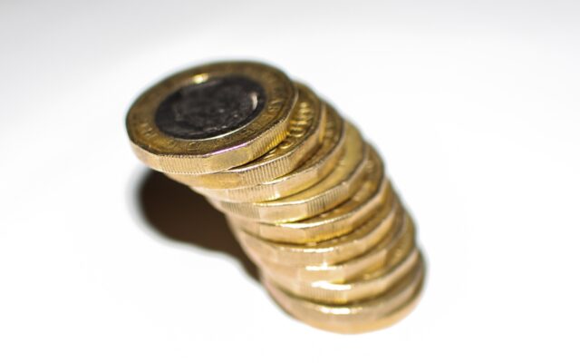 Pile of pound coins