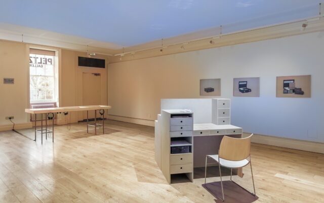 Two-sided desk, Psychotechne, Peltz Gallery