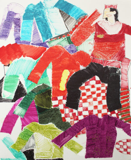 Artwork of colourful jumpers