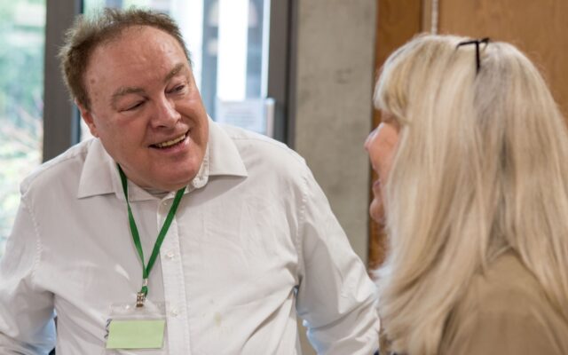 Gary Bourlet with a fellow delegate