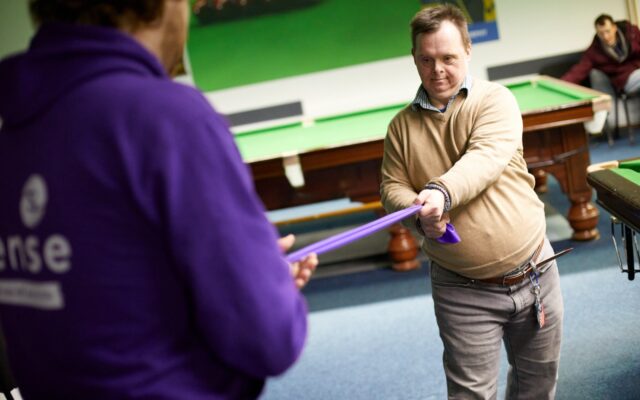 Practising cue action for sensory snooker