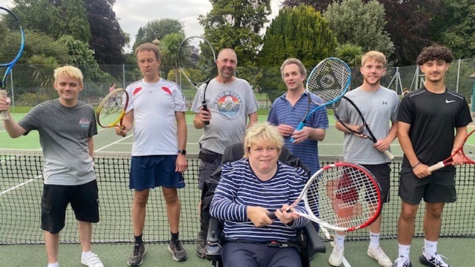 Kerry Martin and friends at a tennis club