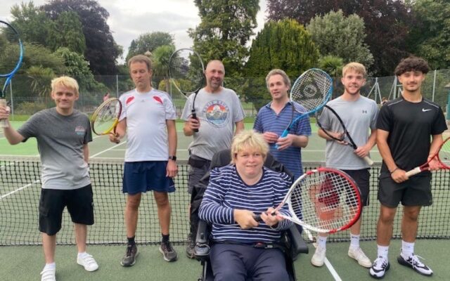 Kerry Martin and friends at a tennis club