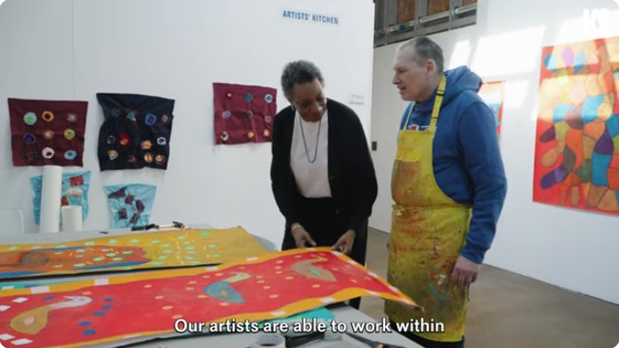 Artist and visitor in space