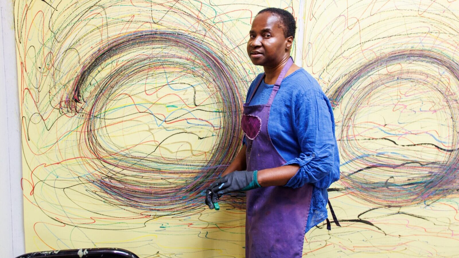 Nnena Kalu with artwork